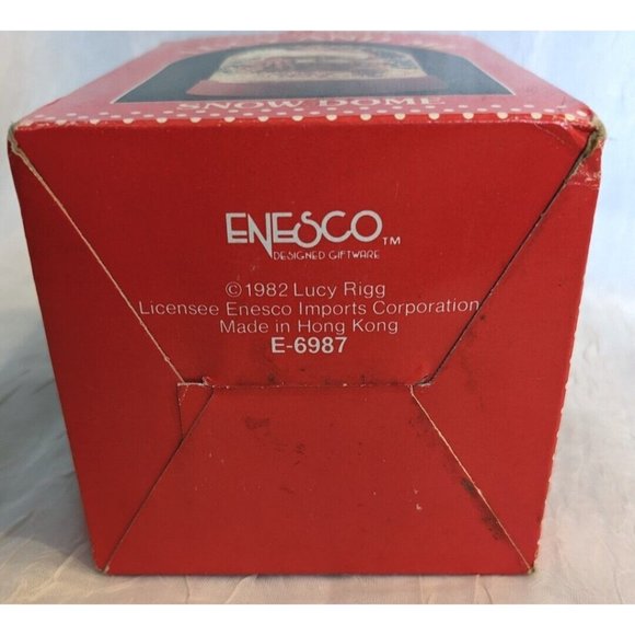 80s Snow Globe Lucy Bear Vtg Enesco Dome Christmas Rigg Teddy And Me  1982 Boxed - Picture 3 of 12